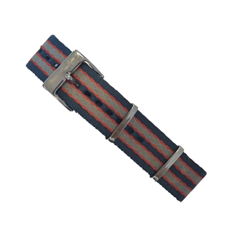 Model 510664-04-20, Nato  Premium rem i blå/grå/rød striber føres i 20mm, her 20 mm hos Urremmen.dk